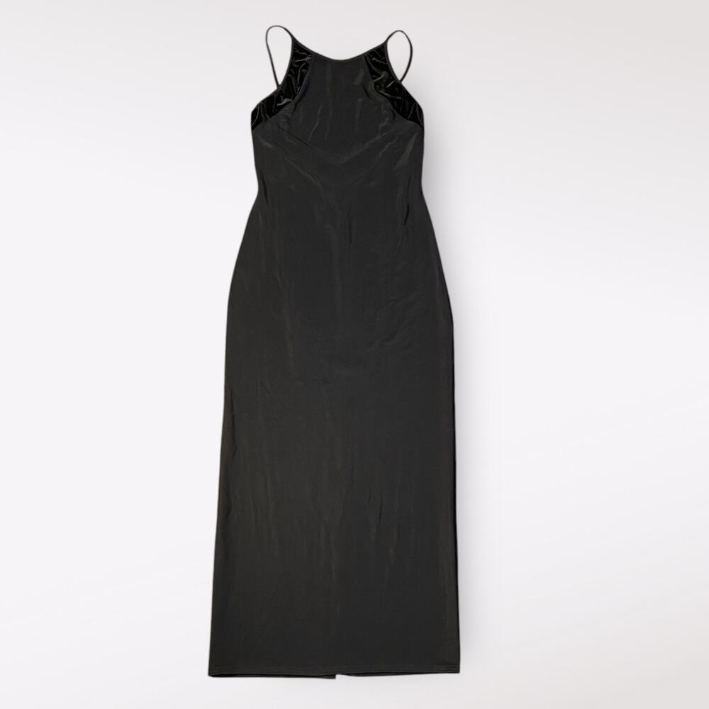 Jessica McClintock Gunne Sax Vintage 90s Velvet Maxi‎ Dress Size 9/10 Black